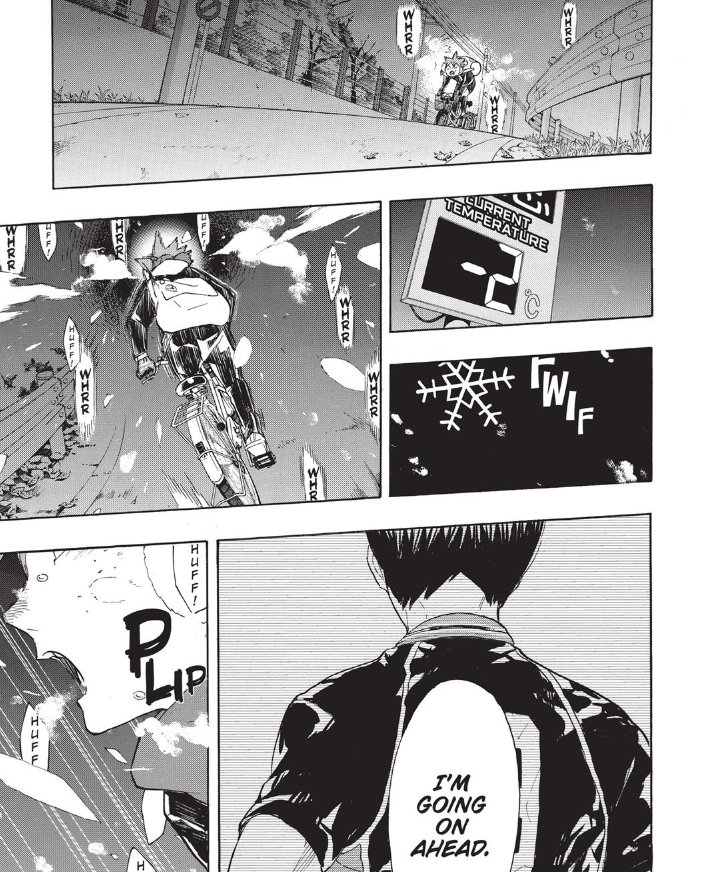 this shift has been hinted at for a long time. in ch 208 we see hinata chasing the visage of kageyama up a mountain on his bike.