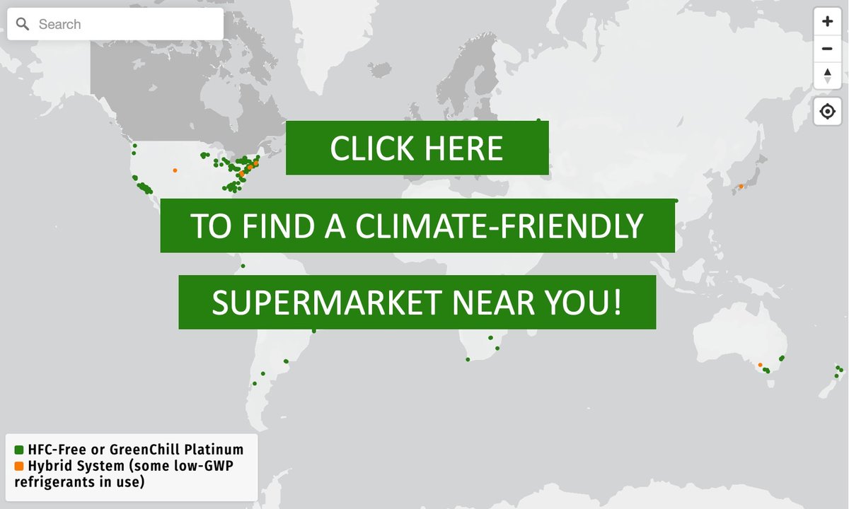 More and more stores around the globe are using  #climate-friendly refrigeration technologies that are  #HFC-free! Explore our global interactive map to find one in your city or town:  https://www.climatefriendlysupermarkets.org/map 