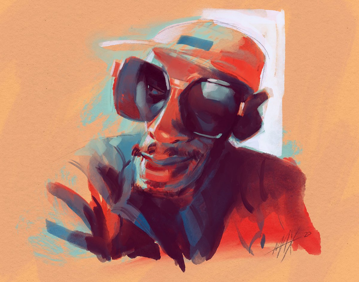 I had a really frustrating day so I turned on Deltron 3030, one of my favorite albums, and decided to paint a loose Del The Funky Homosapien portrait.

#maxpacks #procreate #delthefunkyhomosapien #sketch #caricature #portrait #painting #procreate5 #characterdesign #visdev #art