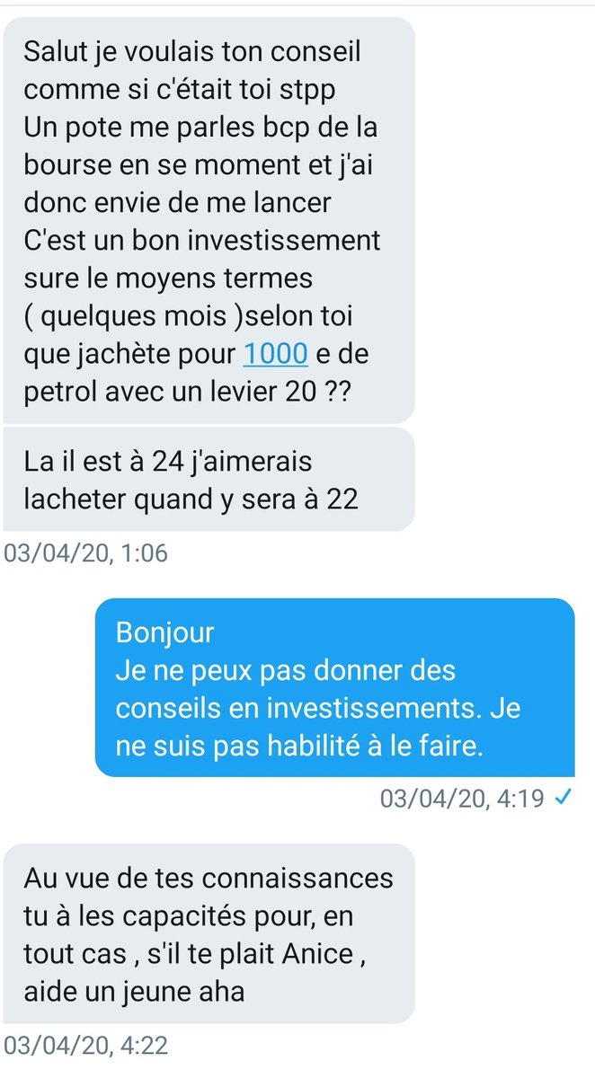 Je plains tout ceux qui ont acheté le pétrole sur le contrat du mois de Mai, surtout les boursicoteurs qui pensent que le trading est une loterie. J'ai repoussé mes proches de la spéculation sur le pétrole, et même cet inconnu en message privé 2 semaines avant la chute.