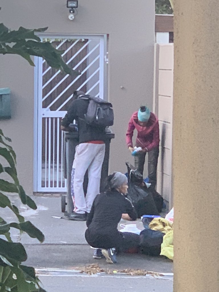 Beaudele's tweet photo. @CityofCT why is there no patrol in areas on bin days during lockdown? https://t.co/3MZ1ihE01c