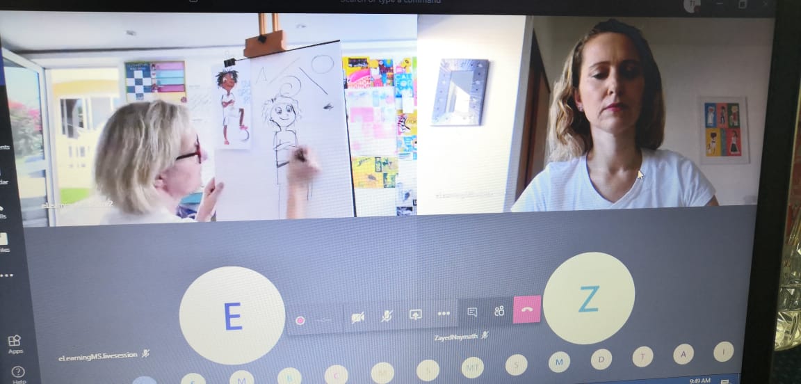 EmiratesLitFest's tweet photo. In honour of Earth Day, creators of Eco-Heroes (
@realcolettebarr and Leona Collins) are doing a virtual author visit at @PristineSchool! They spoke about Sustainable Development Goals and how children and families can make a difference! @Saveourworld_me 🌿 https://t.co/GbVV8QzmMt