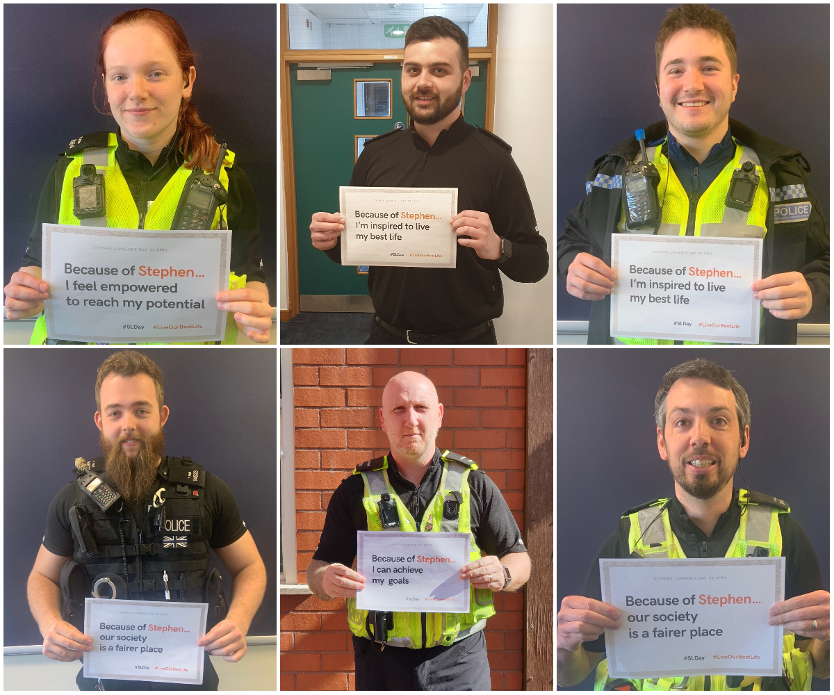 DerbysPolice's tweet photo. We're celebrating the life and legacy of #StephenLawrence who was murdered in a racist attack 27 years ago. We value people and their differences, and aim to have a representative and diverse workforce to help make society a fairer place. #BecauseOfStephen https://t.co/zpYoAHpbJa https://t.co/6iRbrsT45F