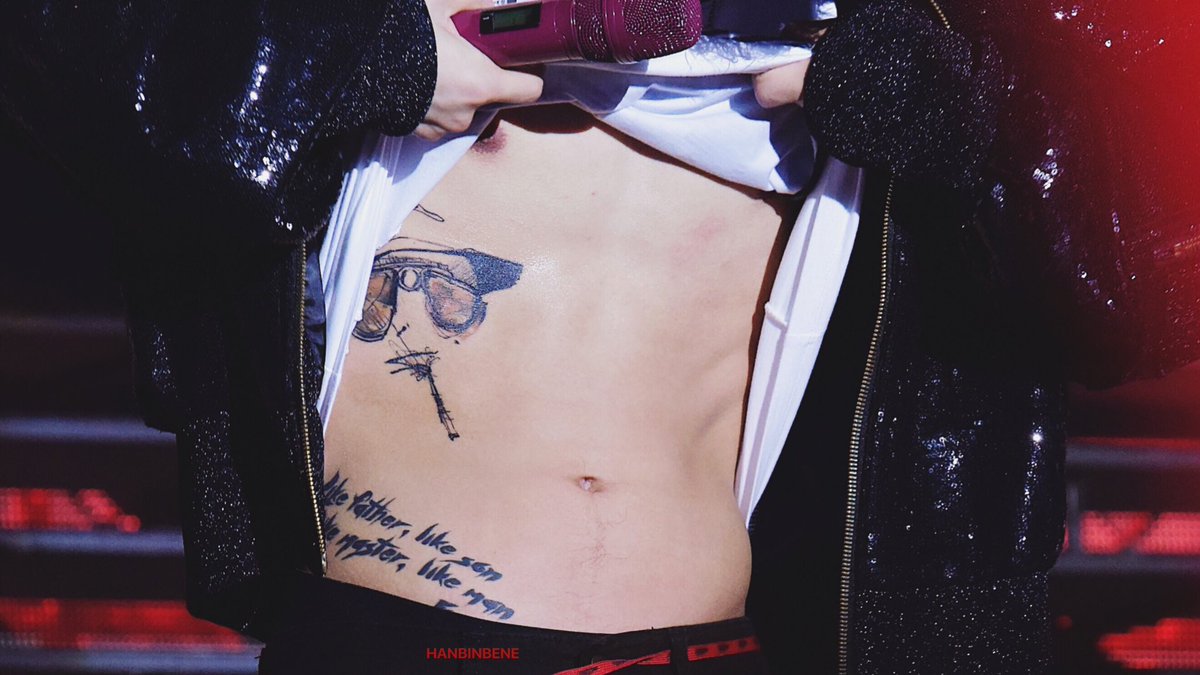 [ 4 ] Hanbin's fourth tattoo is Johnny Depp in Fear and Loathing in Las Vegas