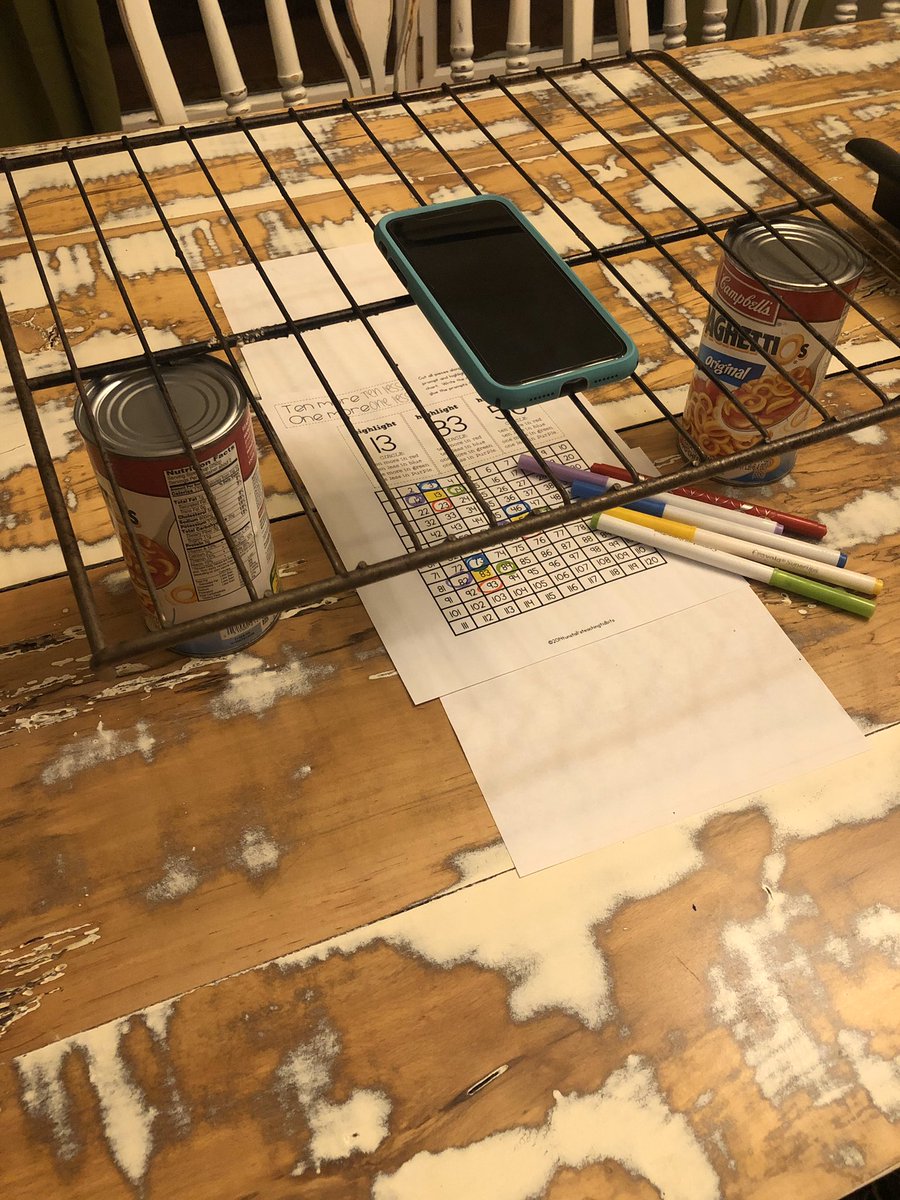 Desperate times call for desperate measures.  Oven rack, a couple cans of Spaghettios, and a phone.  Instant document camera to teach a lesson!