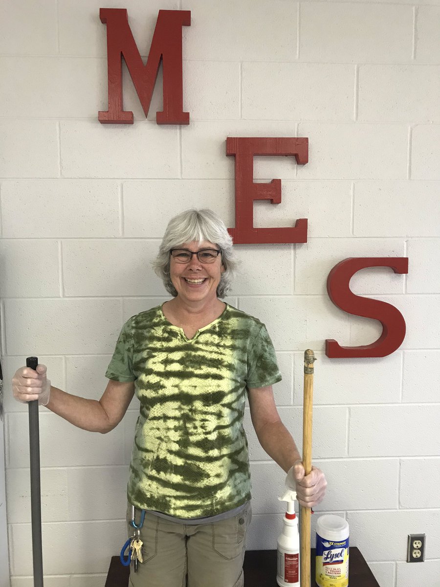MES_PRIDE's tweet photo. The custodian &amp; I are at school celebrating MES virtual Workspace Day.  We miss everyone! https://t.co/7Ou6nzOgZu