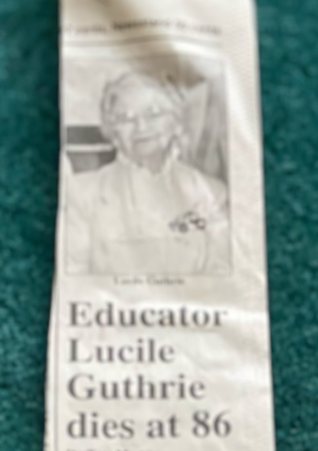 An old clipping I found in a box at my uncle’s.  Lucile Guthrie was Superintendent in Green Co. from 1945 to 1979.  Can you even imagine 34 YEARS in that seat?