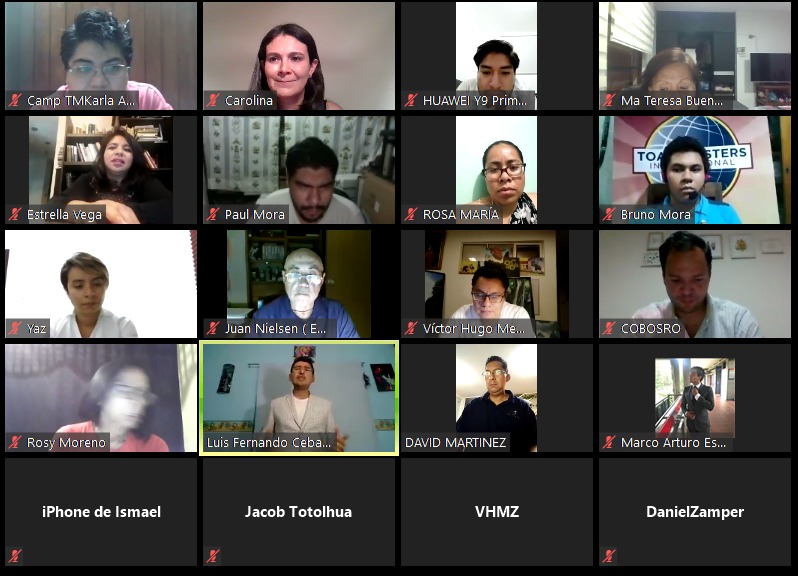 Ceballos519's tweet image. Primer discurso por videollamada.
En sesión toastmaster: Club IBERO Puebla
Comunicación Visionaria: N2 P1
#MeQuedoEnCasa
#nevergonnagetit
#nightnight
#challengeme