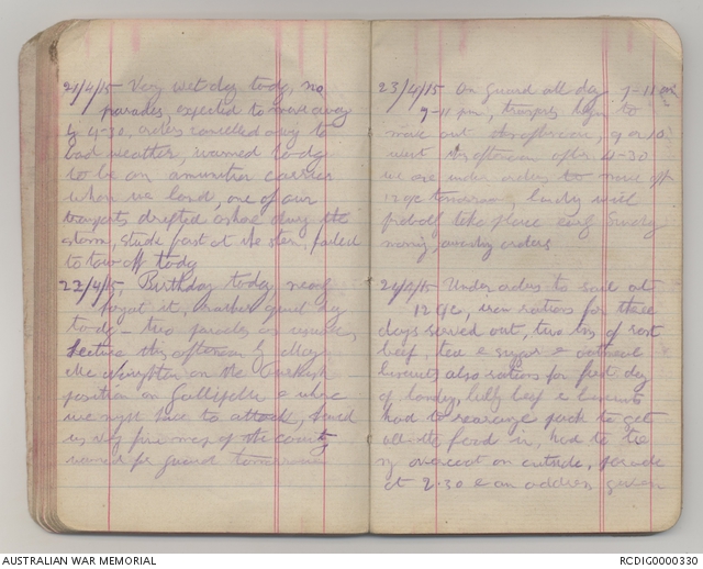 AWMemorial's tweet photo. #DailyDigger "Lecture this afternoon by Major McNaughton on the Turkish position on Gallipoli, and where we might have to attack, showed us very fine map of the country..." https://t.co/7t1uruEvi1 https://t.co/qYmSv6a3xZ