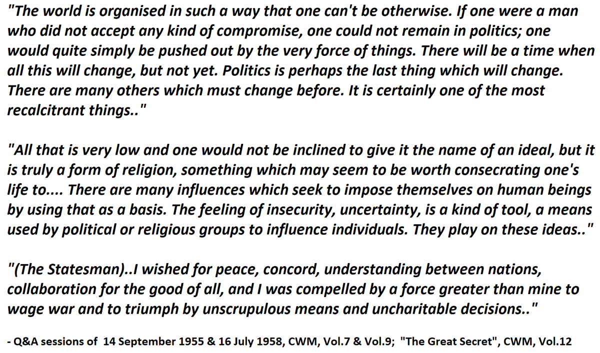 8.2) The Hidden Compulsions in Politics (from Mother's Writings and Conversations)