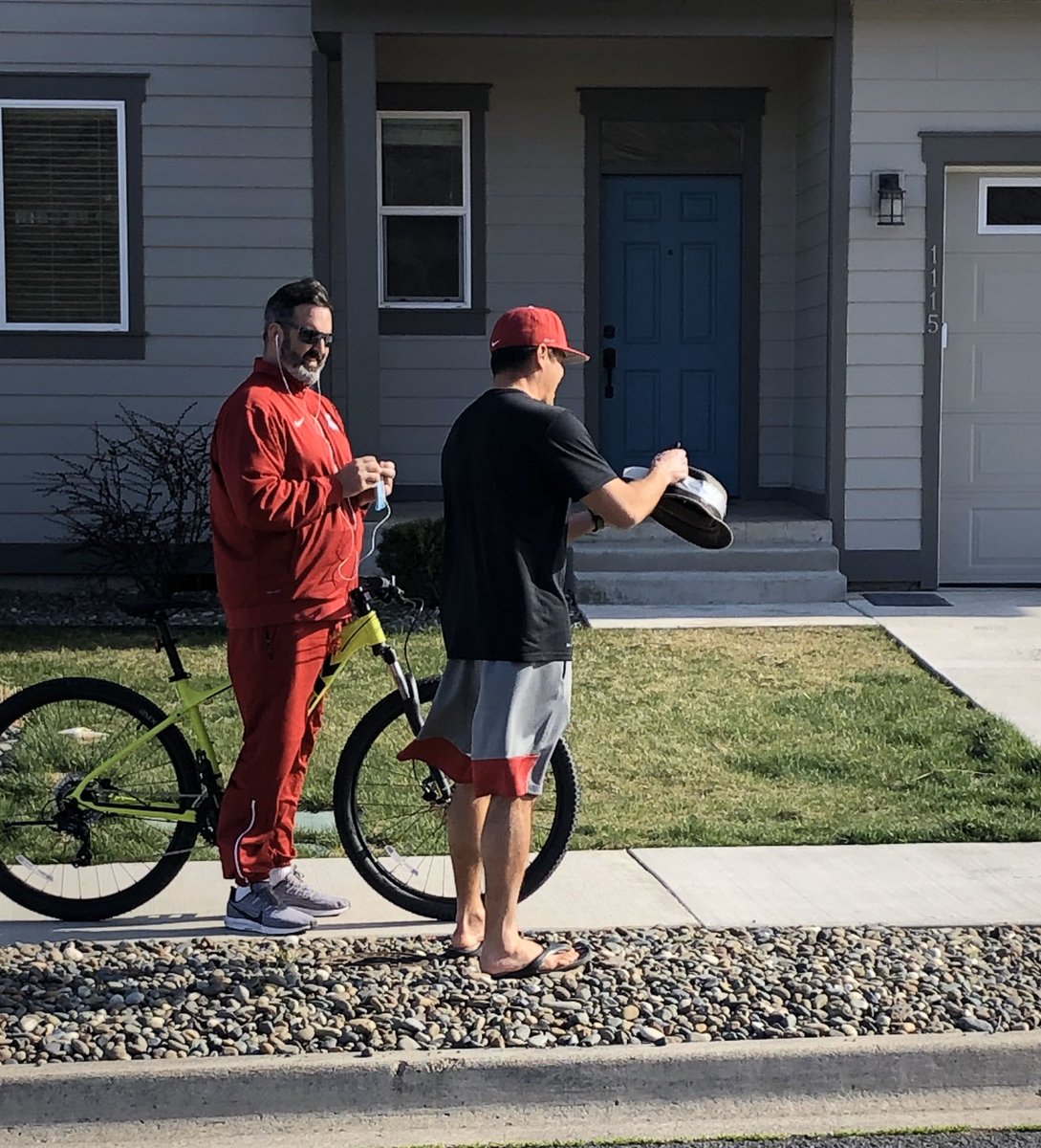 WSUCougarFB's tweet photo. .@NickRolovich gave a FaceTime tour of campus and downtown Pullman on a sunny afternoon!

Nothing was overlooked! 

📸 Martin Stadium, Cougar Pride Statue, downtown Pullman and checked in on the coaching staff

He might have a future as a tour guide!

#GoCougs | #LetsRoll https://t.co/m5HpTqrRsK
