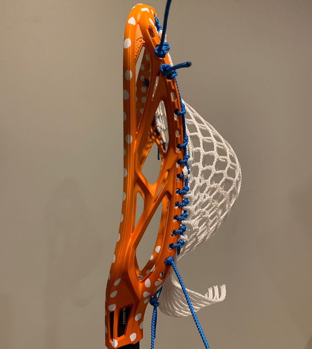 powelllacrosse's tweet photo. Day 7 - Let’s Goooo! Congrats to Hersey Lax Dyes for this polka polka polka DOT special. Clean dye, great color of course 🍊and overall solid execution. Mad props for this @herseylaxdyes ! We have a complete Powell stick coming your way.
#ExploreTheField
#DyeItStringIt https://t.co/OyLi6thHGf