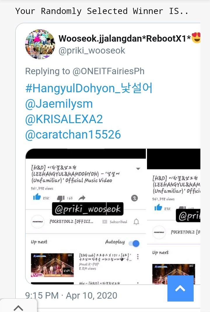 ONEITFairiesPh's tweet photo. [GIVEAWAY] 

Congratulations to all the winner! 

@priki_wooseok 
@Iloveugly_ 

DM us! 

#HnD_영원한_소울메이트 
#HnD_SOULMATE_Debut 
#hangyuldohyon_낯살어 https://t.co/vMK13OoxFl