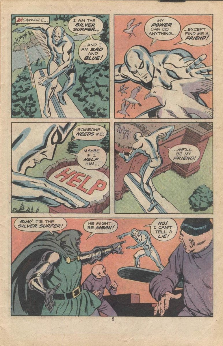 This page of a Silver Surfer comic book, getting a bit too real