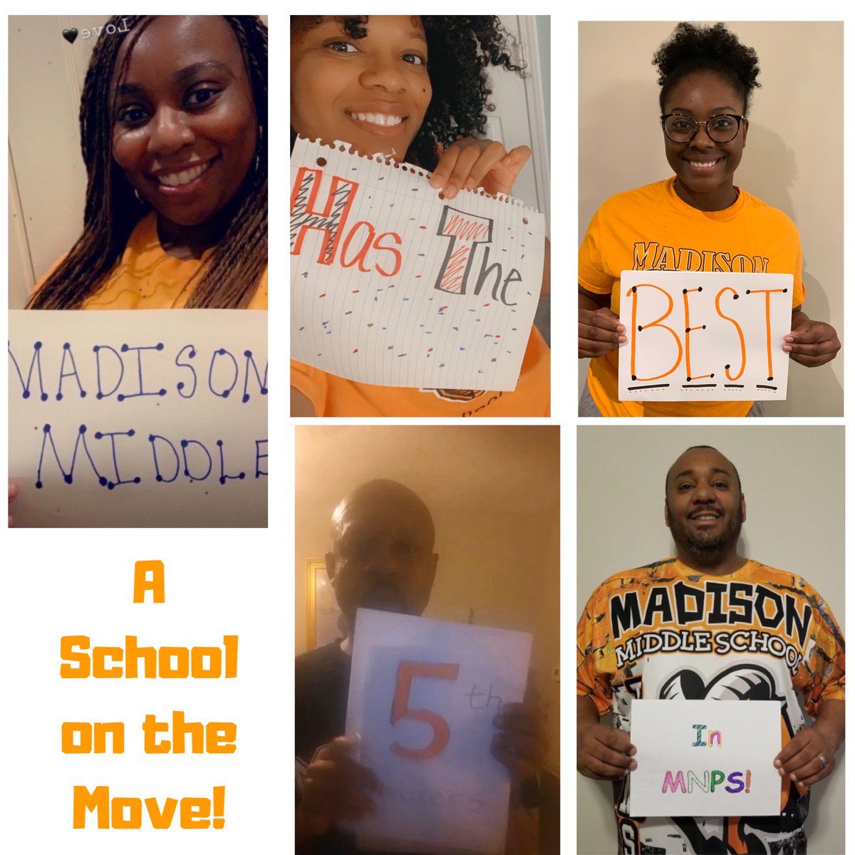 MsBriscoe124's tweet photo. Twin Day with a message for our kids! Madison Middle has the BEST 5th graders in MNPS! We miss them so much! @madisonmiddle1 https://t.co/YCvkjDohua