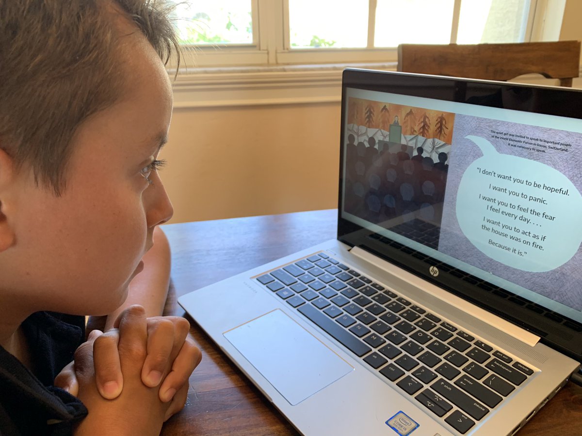 SaraBarry2017's tweet photo. With virtual instruction continuing until June, I’m grateful to have my eager learner at home who has an amazing teacher to answer his questions &amp; video chat. And my 155 awesome students are submitting their Spanish lessons each week! @CESCorkyBear @CorkscrewMiddle @HennessyCES https://t.co/D7yPZZAvo4