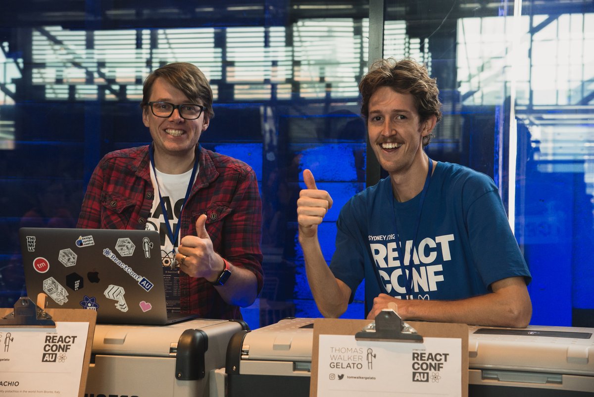 ReactConf AU (@reactconfau) on Twitter photo Tom of <a href="/tomwalkergelato/">Thomas Walker Gelato</a> was updating the #ReactConfAU website while he served us treats. ππ Two thumbs for that! #multitasking Tom of <a href="/tomwalkergelato/">Thomas Walker Gelato</a> was updating the #ReactConfAU website while he served us treats. ππ Two thumbs for that! #multitasking