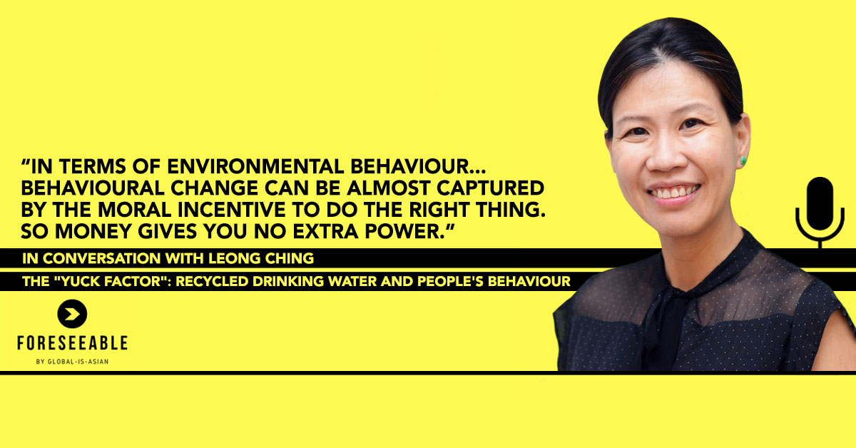 LKYSch's tweet photo. What drives people to #conserve water? Our Assoc Prof, @leongching, explains how her research, Money vs Moral, highlighted that #environmentalbehaviour is driven by moral incentives rather than #economic ones. She details further on Foreseeable: https://t.co/WJ0lSrxJbi https://t.co/sm2k9ObhMh