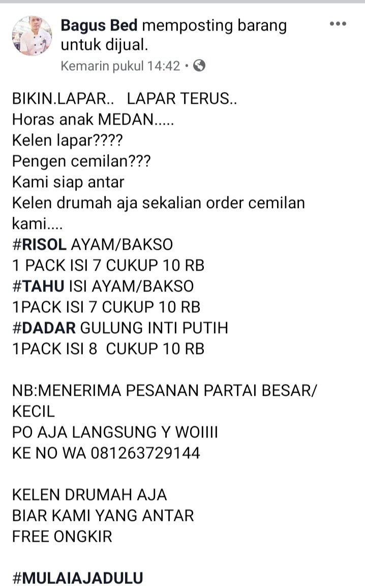 Bagus67243765's tweet photo. Buat anak Medan.....dtunggu y orderannya https://t.co/47d5U633EH