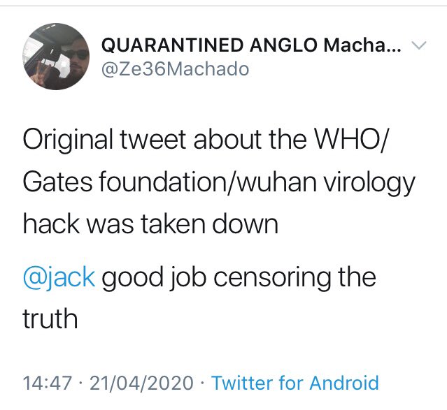 Example: the maga-web really wants you to believe that this hack happened and thus “proved” a link between Gates, WHO, and Wuhan on COVID (no)Proof is coming any day, says whatever Q-like prophet these people are snorting. The proof is that there isn’t any! 