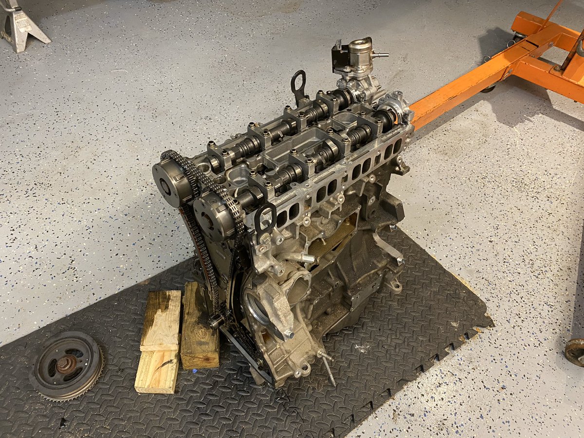 The 2-liter EcoBoost starts to look pretty compact once you start stripping parts from it.