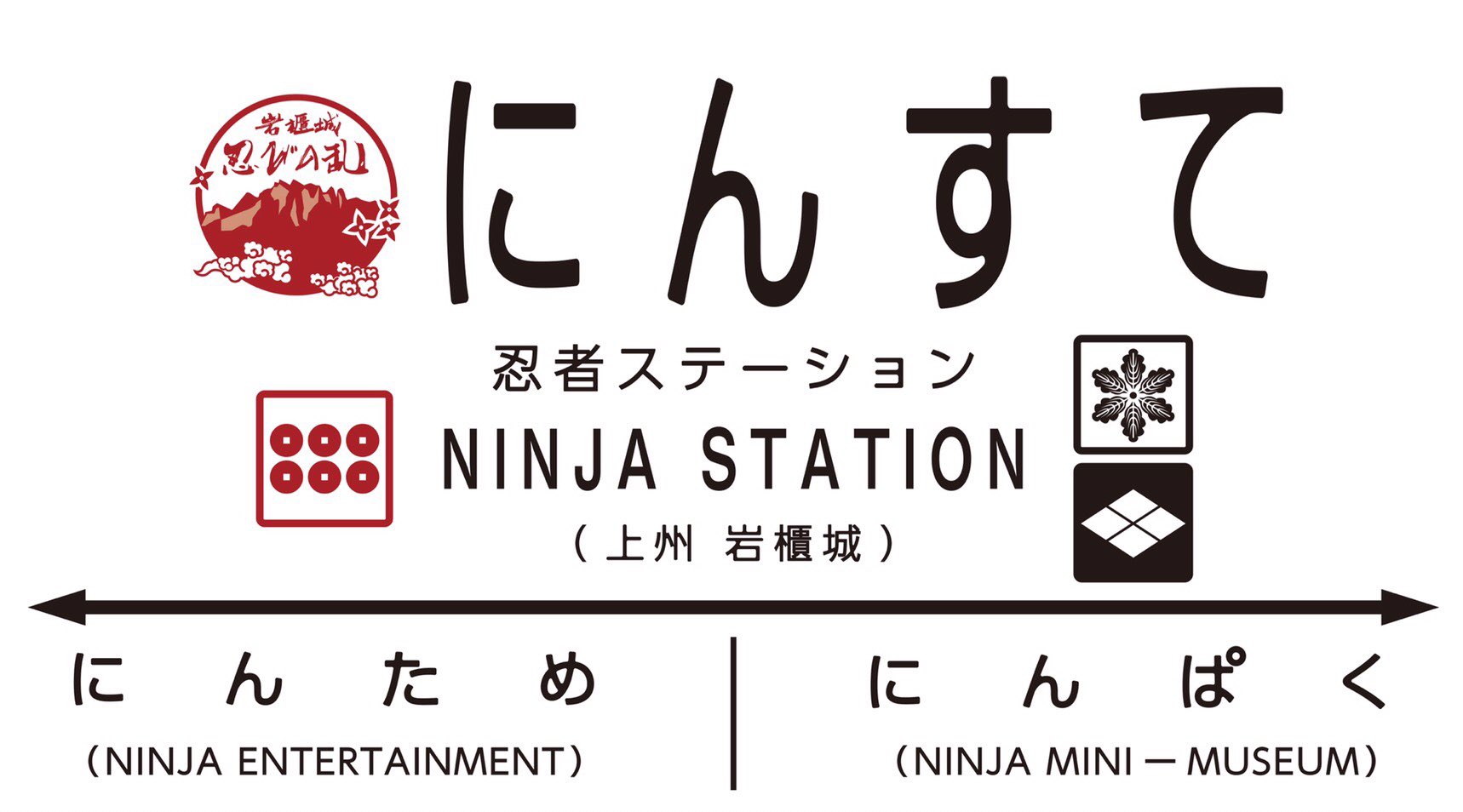 岩櫃城忍びの乱 ｊｒ群馬原町駅前 忍者ステーション の看板デザイン こんな風になります にんすて にんため にんぱく 群馬原町駅 岩櫃城忍びの乱