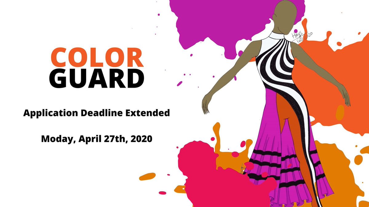 We are looking for ANY and All Hays High School students to come be a part of our color guard family! The guard is Co-Ed and open to any grade level 9-12. 

For more information about the guard or to register, please visit our website at haysbands.org/guard 

WE WANT YOU!!