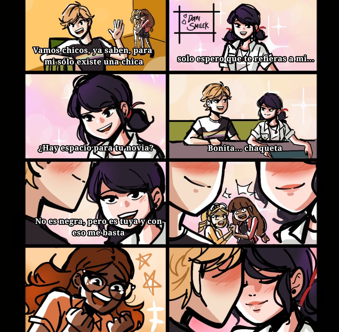 Un mini comic, esta escena es de #dannyphantom y me hizo imaginar como sería la relación de marinette y Adrien si ambos supieran sus identidades #MiraculousLadybug 