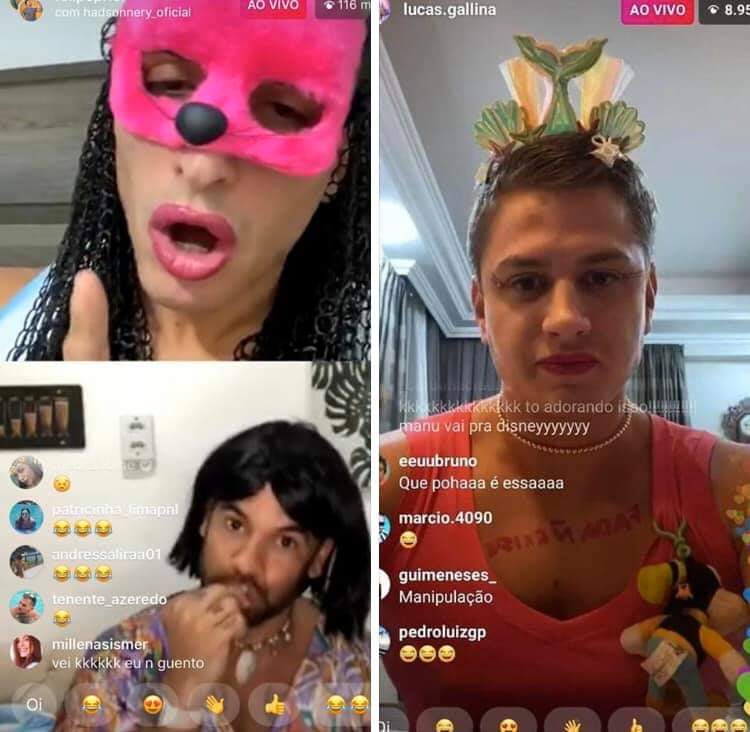 Cloverx12's tweet photo. Quando se sentir mal, lembre-se: do Hadson, do Prior e Lucas fantasiados esperando a eliminação da Manu
#BBB20 https://t.co/EhSxTkx5Tx