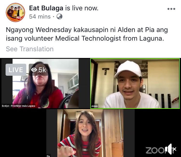 Alden and Pia live on EB FB.Kausapin nila isang Med Tech from Laguna.They discussed about all the frontliners & the discrimination they’ve been getting particularly the HCW. https://www.facebook.com/EBdabarkads/videos/530198454602192?sfns=moAt naka-uniform po cya,white cap & shirt.<3<3<3 #AldenRichards #StayHomeStaySafe