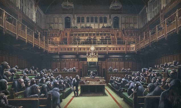 sadsad_potato's tweet image. ประเทศไทยไม่เคยเลิกทาส ขอบคุณค่ะ *พับไมค์*

Monkey Parliament - #Banksy 

#รัฐบาลส้นตีน #ยานเกราะพ่องง #รัฐบาลขอทาน #รัฐบาลส้นตีนคนเชียร์ก็ส้นตีน