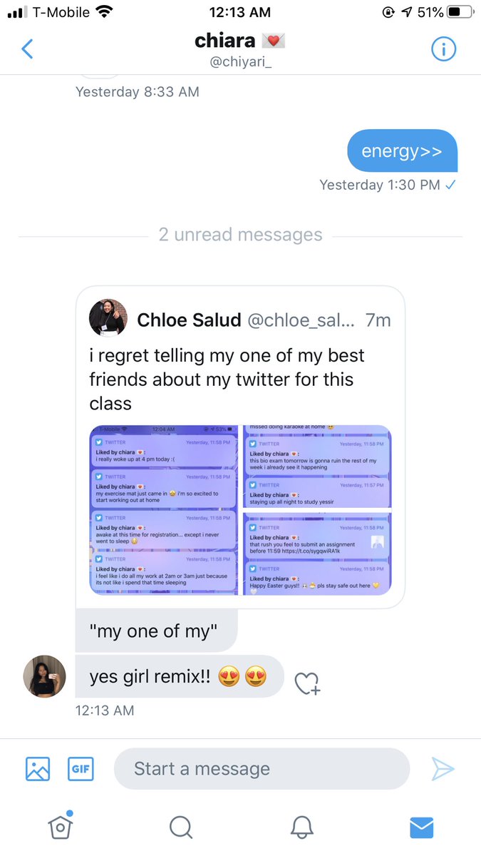 chloe_salud's tweet photo. @chiyari_ this is harassment https://t.co/dW2FZDoh7Z