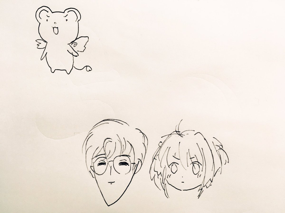 夫が描いたケロちゃんと雪兎さんとさくらちゃん 