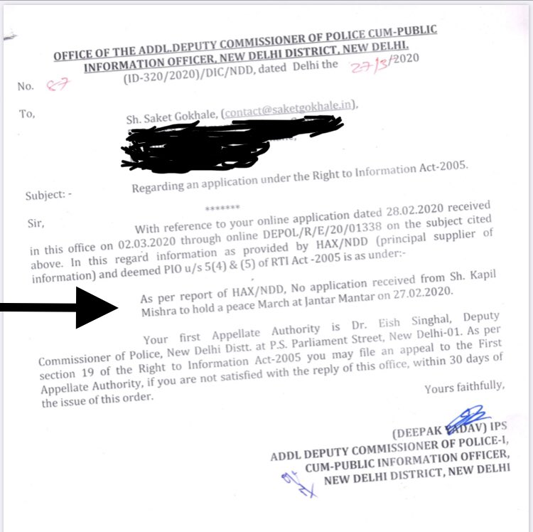 These arrests under UAPA have been made in the North-East Delhi pogrom case to take focus away from the real perpetrators.Strangely, despite  @DelhiPolice informing me that Kapil Mishra NEVER took permission for his rally during the violence, he has not been booked.(2/6)