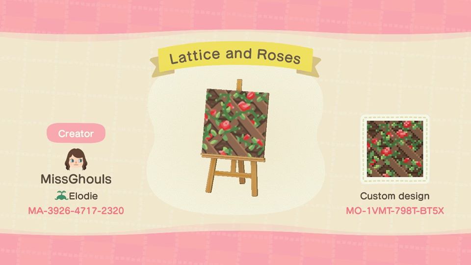 MissGhouls's tweet photo. I've seen some cute greenhouse designs going around, so i decided to make my own💙 Comes in Roses, leaves, and plain <3 (If you need the graph version, lmk and i'll add it in a reply) #ACNH #ACNHDesigns https://t.co/I8oSG3AUC7