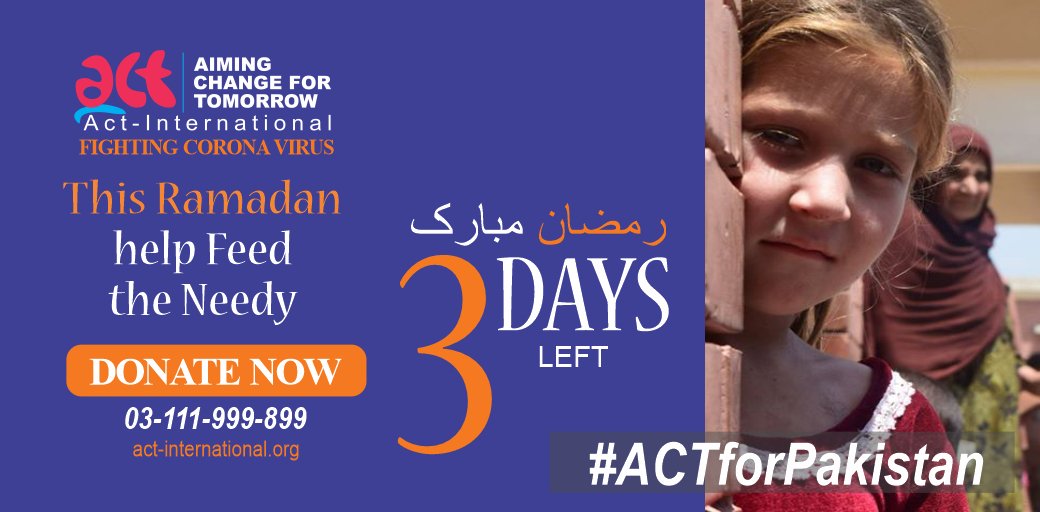 act_intlpk's tweet photo. #ACTforPakistan
اس رمضان ایکٹ انٹرنیشنل مستحق خاندانوں میں ایک مہینے کا راشن تقسیم کر رہا ہے
آئیے اس مشکل وقت میں مل کر مستحق لوگوں کی مدد کریں۔
FOR DONATION (+92)03-111-999-899
For Online Support: https://t.co/q3ddIebclC
https://t.co/J8ZGFewmUh
#CoronaInPakistan #Covid_19 https://t.co/49oy2Le9Ar