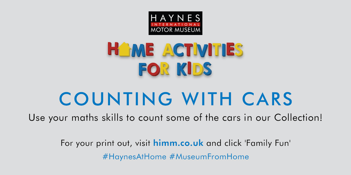 Why not put your maths skills to the test and try our 'Counting with Cars' worksheet? 

A fun activity for suitable for KS1 children to help with a little home learning.

haynesmotormuseum.com/family-fun

#MuseumFromHome#HaynesFromHome#homelearning#ks1actvities#whatson4kids#kidsonline