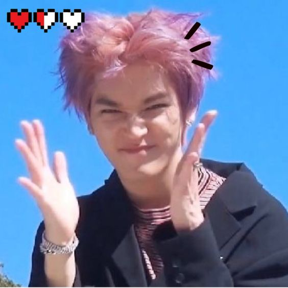 Taeyong the baby, a purple-haired creature