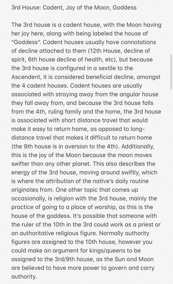[ The 3rd House ]• Cadent• Joy of the Moon• ‘Goddess’