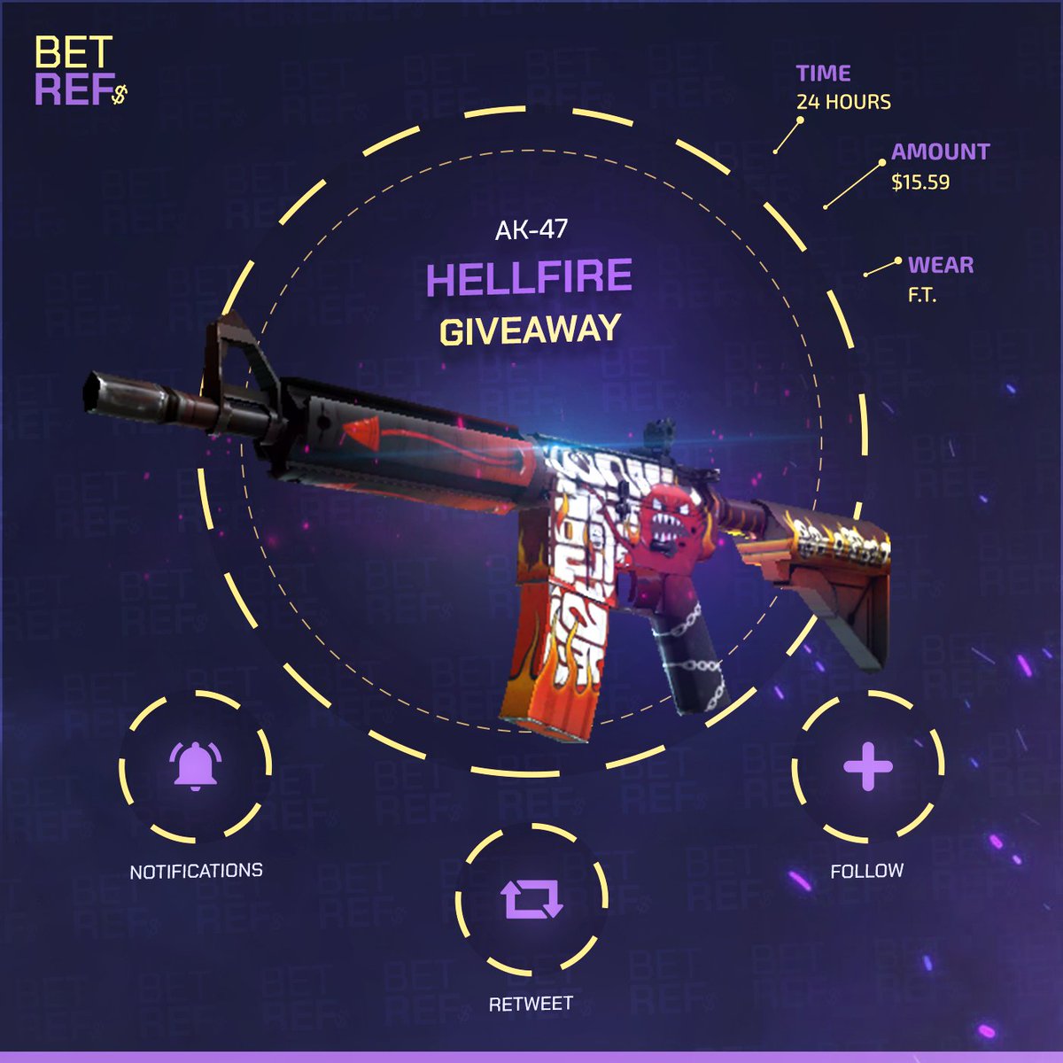 NEW 24-HOUR GIVEAWAY!

M4A4 Hellfire worth $15.59

✅ Retweet
✅ Follow us
✅ Visit betrefs.com, like for real, visit it. 

⌛️B⏳E⌛️T⏳R⏳E⏳F⏳S