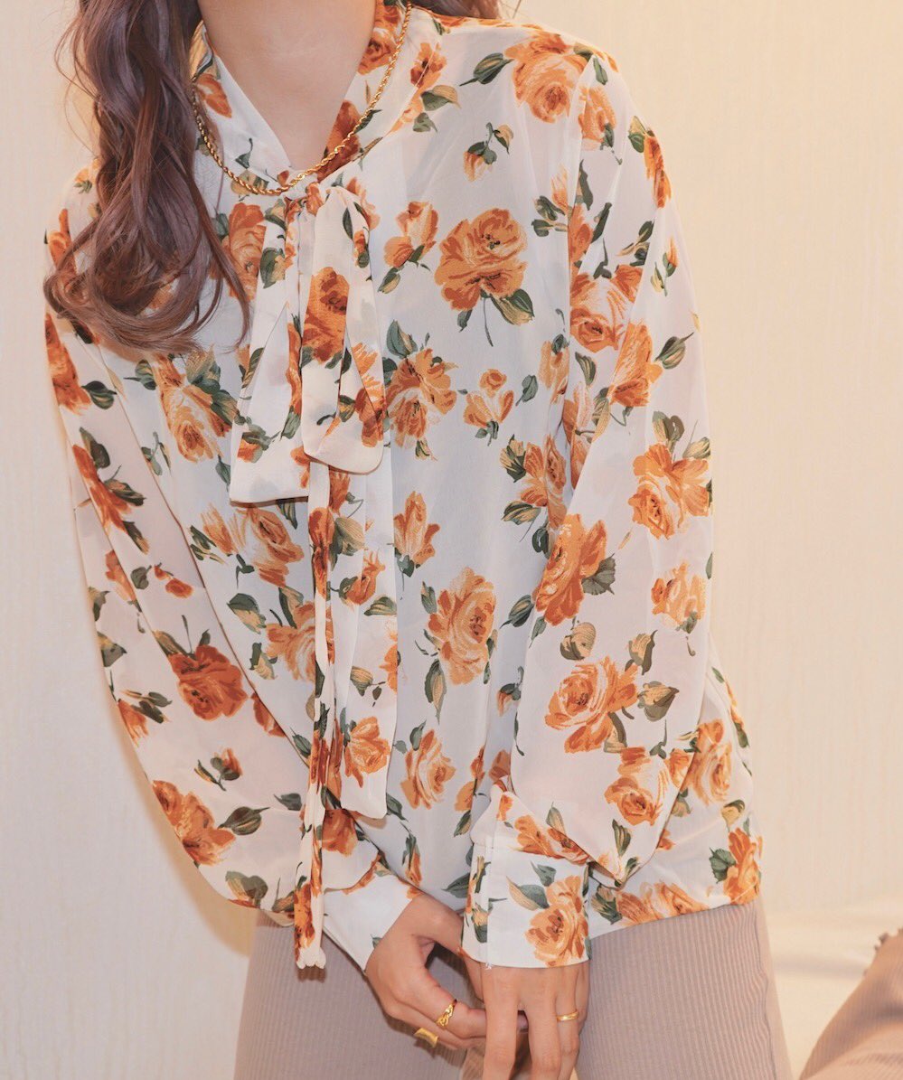 A D G Est 12 New Arrival Balloon Sleeve Flower Ribbon Blouse Orange Beige T Co Nia9hfxswg 春コーデ スタイリング 花柄ブラウス リボンブラウス 薔薇 Roseblouse シアーブラウス A D G Est 12 New Arrival Balloon Sleeve Flower Ribbon Blouse Orange Beige T Co Nia9hfxswg 春コーデ スタイリング 花柄ブラウス リボンブラウス 薔薇 Roseblouse シアーブラウス