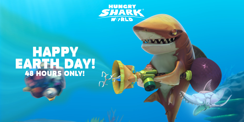 Hungry Shark Happy Earthday Everyone Join Us In Hungryshark World And Take Part In The Earthday Event For Your Chance To Win Some Cool Prizes Download Hungry Shark World Today