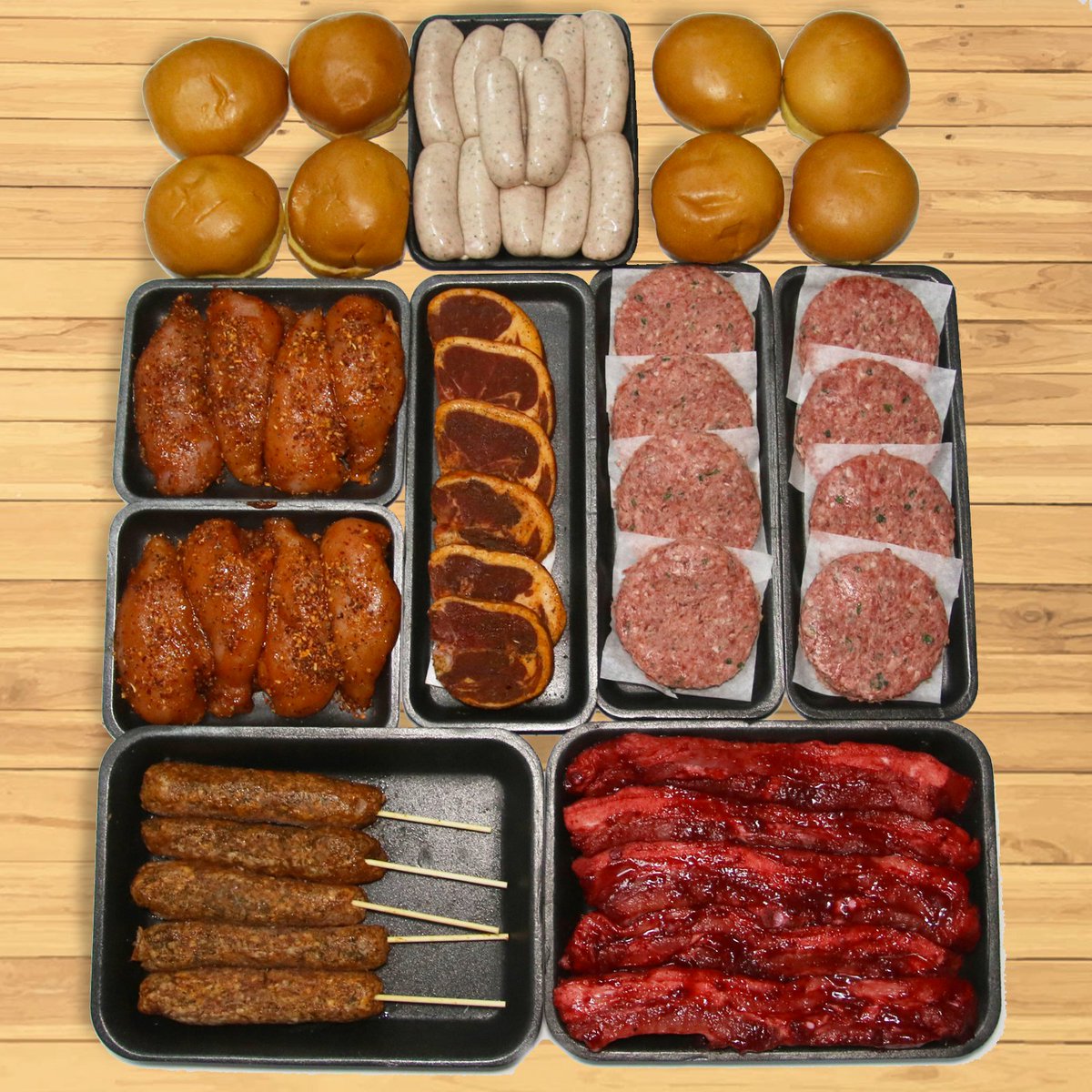 Porterfords's tweet image. With another week of nice weather ahead of us. Grab one of our BBQ boxes to enjoy over the weekend!

Order today for Friday delivery!

Order via porterfordbutchers.co.uk or message us for more information.

(Note: BBQ box contents differ slightly from photos below)