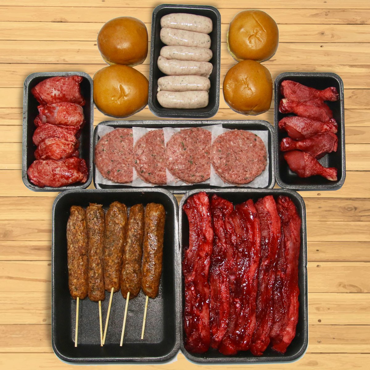 Porterfords's tweet image. With another week of nice weather ahead of us. Grab one of our BBQ boxes to enjoy over the weekend!

Order today for Friday delivery!

Order via porterfordbutchers.co.uk or message us for more information.

(Note: BBQ box contents differ slightly from photos below)