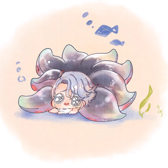 #ツイステファンアート 
[ましまろリクエスト]ばぶアズール 