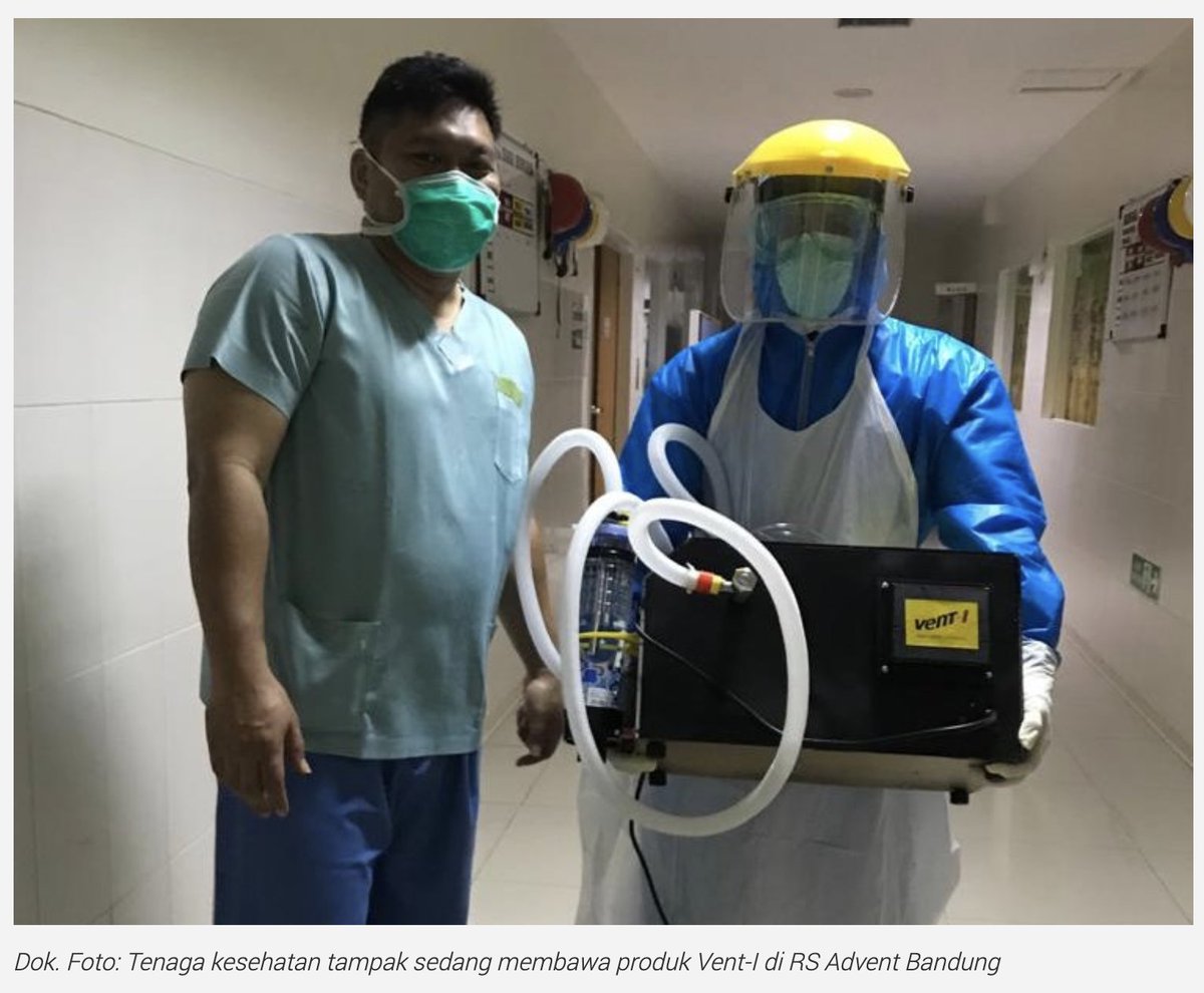 Ventilator Portabel Vent-I Karya Anak Bangsa Lolos Uji Kemenkes RI dan Siap Produksi

Ini berita yang saya tunggu2. Selama ini belum berani share, takut beri harapan palsu. Alhamdulillah Vent-I lolos uji. Kolaborasi Masjid Salman ITB, ITB, dan UNPAD.

itb.ac.id/news/read/5746…