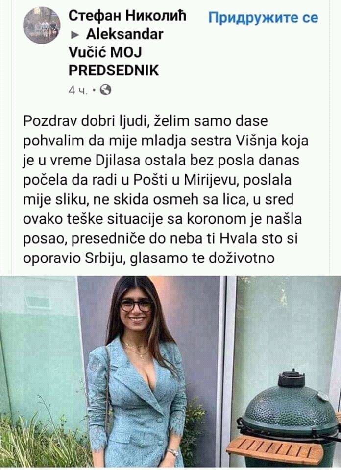 DaZivimSan's tweet photo. Hvala Vucicu https://t.co/GPkrIn7ocx