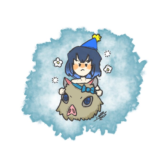 Lettuce工房 │ れたすさんがTwitterに投稿した嘴平伊之助(鬼滅の刃)のイラスト。