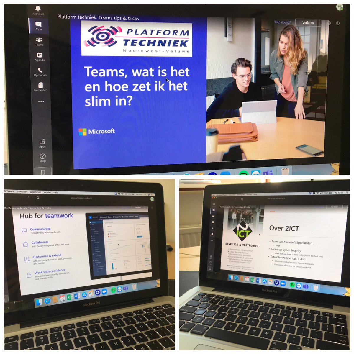 Vanmorgen een gratis online sessie gehad voor deelnemende organisaties van ons Platform over de mogelijkheden van Teams! Dank aan 2ICT voor de live presentatie en toelichting.