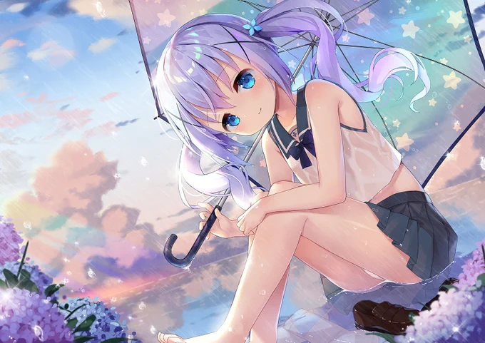 「黄昏の雨と水平線の上で」
今回はセーラー服のチノちゃんを描きました。
#ごちうさ🐰 